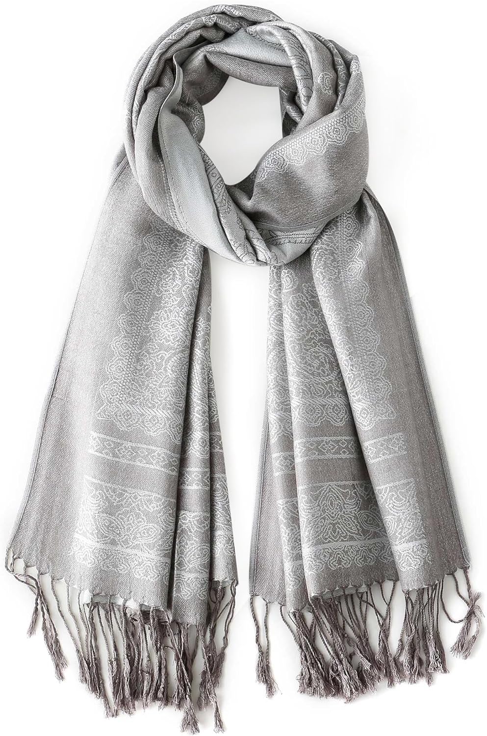 Ciormis Two Tone Silky Paisley Pashmina Shawl Scarf,Soft Women's Rave Jacquard Pashminas Wrap Scarves