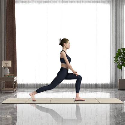 Readaeer Foldable Yoga Mat for Travel Folding Yoga Mat 6mm Thick with Carrying Bag, Non-Slip TPE Exercise Pilates Mat for 72" L x 24" W x 0.24 Inch