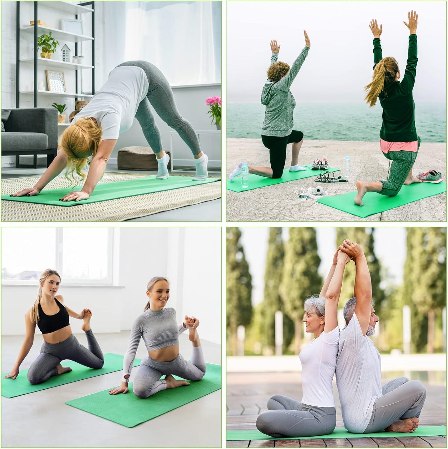 3 mm Thick Yoga Mat Bulk, Non Slip Exercise Workout Fitness Pad for Women Men, Gym Home Yoga Pilates, Easy to Clean, Sturdy PVC