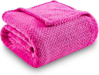 NEWCOSPLAY Super Soft Throw Blanket Light Purple Premium Silky Flannel Fleece Leaves Pattern Lightweight Bed Blanket All Season Use (Light Purple, Throw(50"x60")) - Colors B