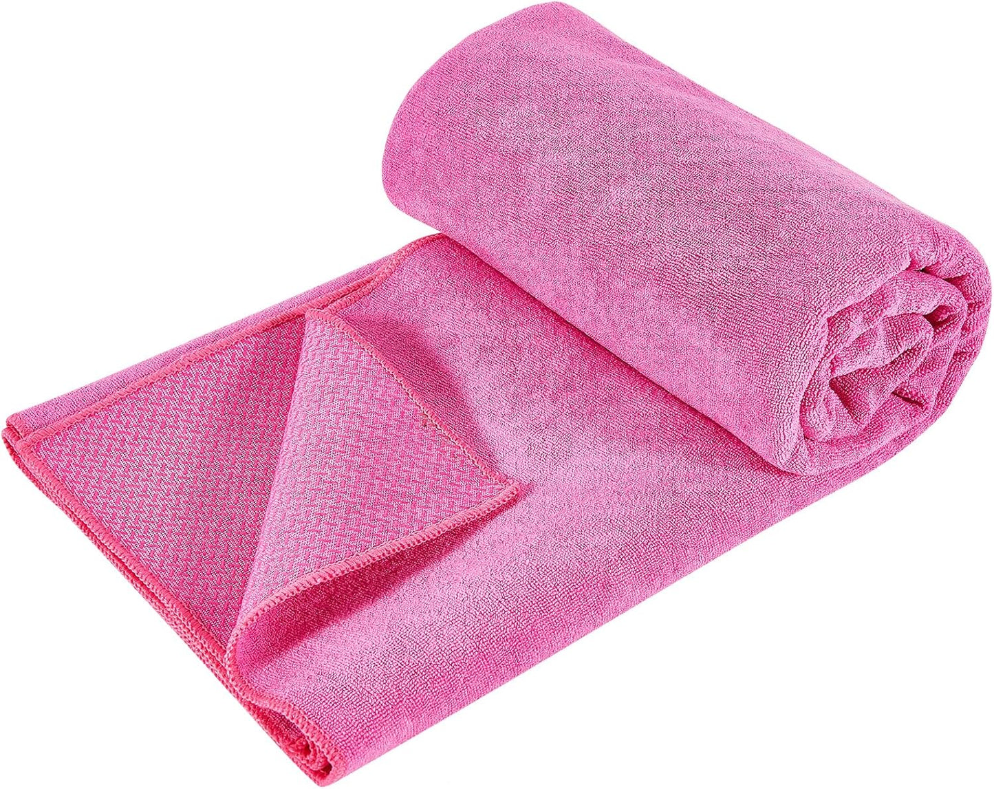 Hot Yoga Towel with Grip Dot, Non Slip Sweat Absorbent Microfiber Yoga Mat Towels for Hot Yoga, Pilates, Fitness and Workout 72inch x 24inch