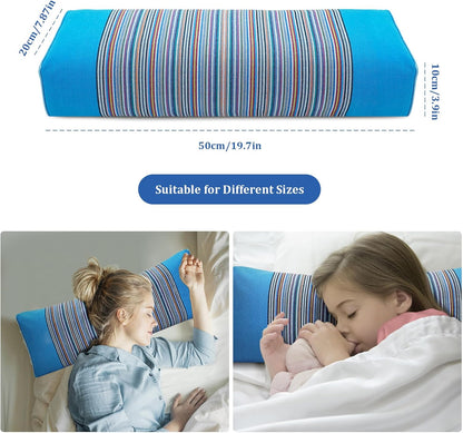 Adjustable Buckwheat Hull Pillow for Neck Pain Relief (21x8x4in) Natural Cooling Cervical Support Organic Pillow for Side & Back Sleepers with Night Sweats (Grey)