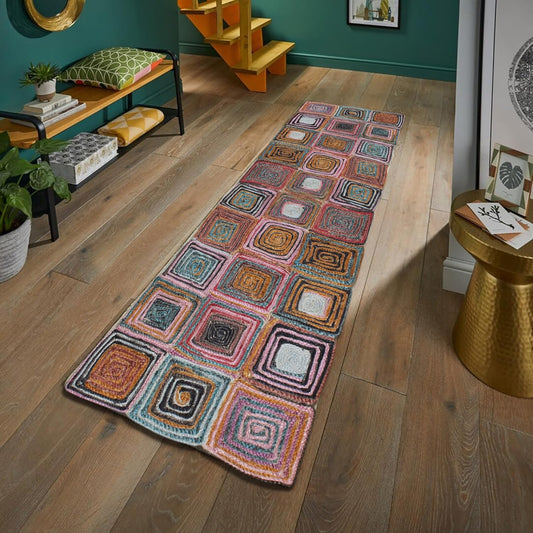 Area Rugs for 3x5 Area Rug Flatweave Kilim Rug Beige White Design Hand Braided Jute Thick 0.27" Geometric Pattern Sisal Handmade Boho Jute Indoor Outdoor Use Rugs for Bedside, Kitchen, Yoga Mat - Colors C