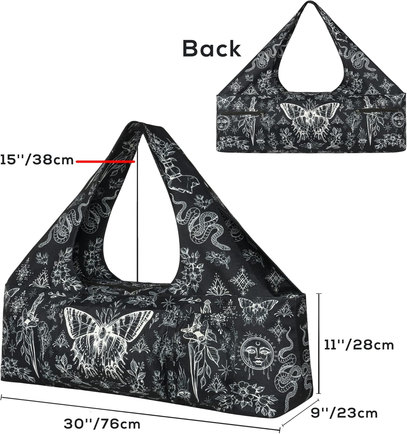Yoga Mat Bag - Large Yoga Bag with Yoga Mat Strap, Zipper and Pockets - Yoga Bags and Carriers Fits All Your Stuff - Personalized Yoga Mat Bags for Women Fits Most Size Mats
