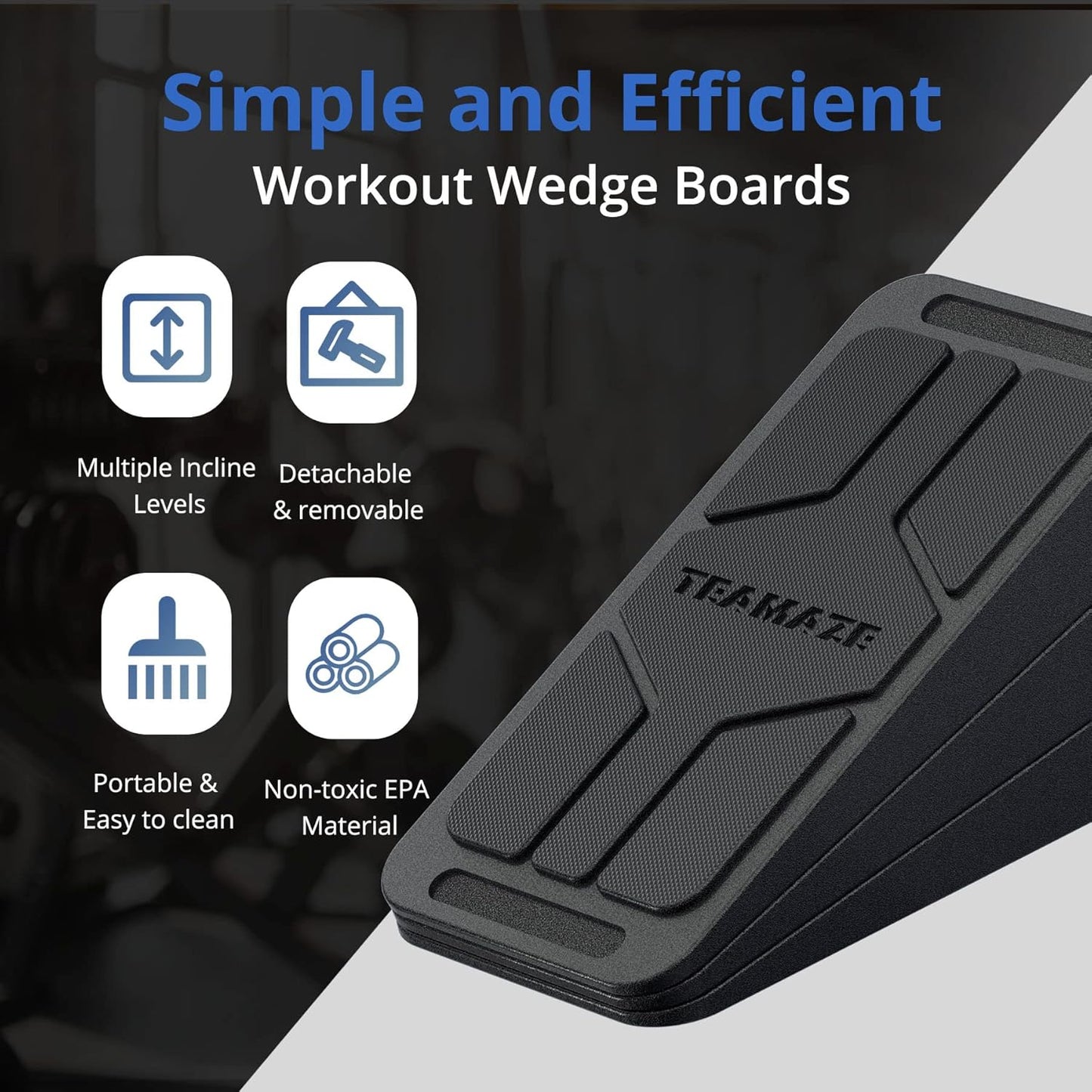 Slant Board for Calf Stretching, 6 Packs Adjustable Angles Non-Slip Rubber Slant Board,Squat Wedge Stretcher Equipment for Physical Therapy Home Exercise,Calf Stretch Wedge Improve Lower Leg