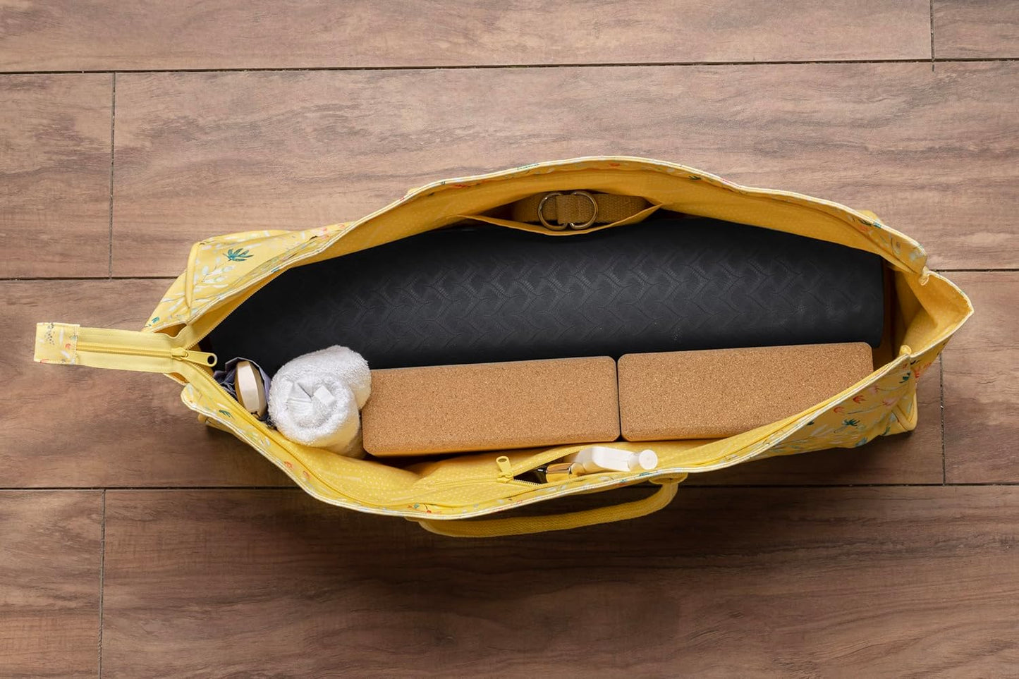 Maison d' Hermine Yoga Mat bag, Cylindrical bag for Woman&Men, yoga mat Bag &Adjustable shoulder straps Yoga Mat Carrier Bag with Drawstring Water Bottle Pocket and zipper pocket Easter Gifts