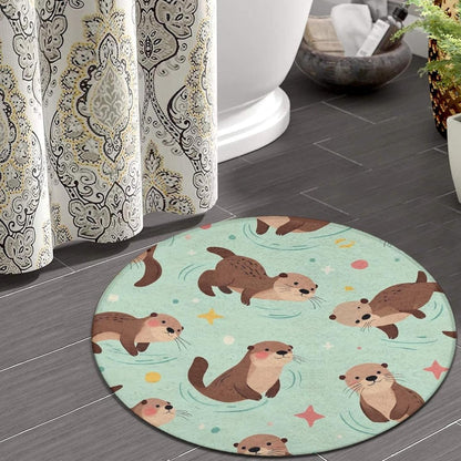 Soft Round Yoga Carpet, Office Chair Decor Round Mat for Carpet and Hardwood Floors Purple Butterfly