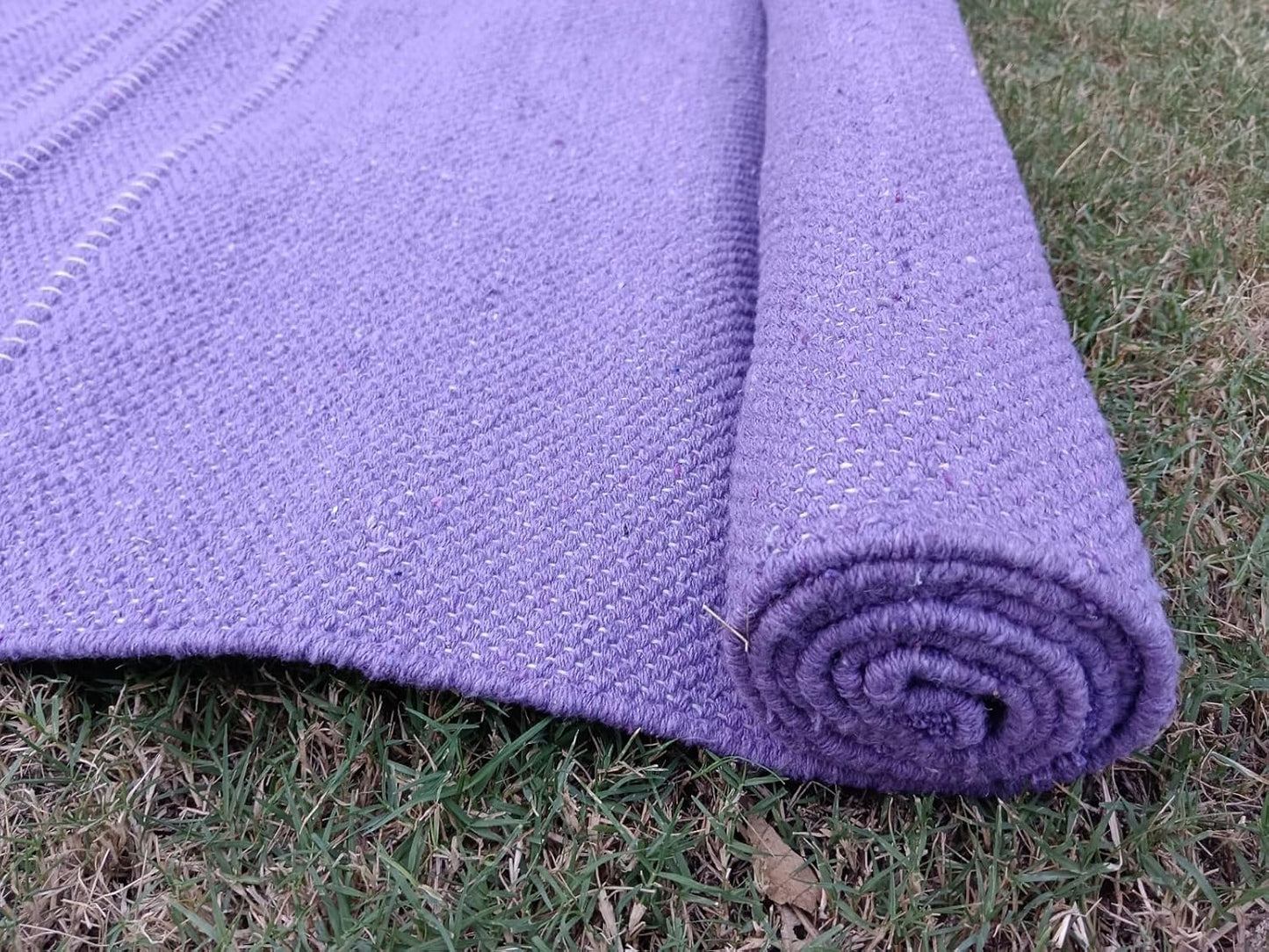 Jaipur art & Rugs Organic Cotton Yoga Mat - Eco-Friendly Hand-Woven Rug - Non Slip & Thick (24”x72”x5mm) for Everyday Fitness at Home - Comfortable Extra-Long