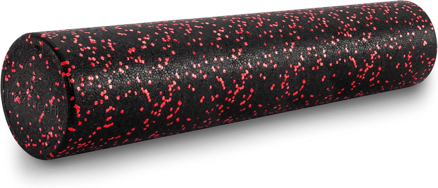 ProsourceFit High Density Foam Rollers 12 - inches long, Firm Full Body Athletic Massage Tool for Back Stretching, Yoga, Pilates, Post Workout Muscle Recuperation, Black