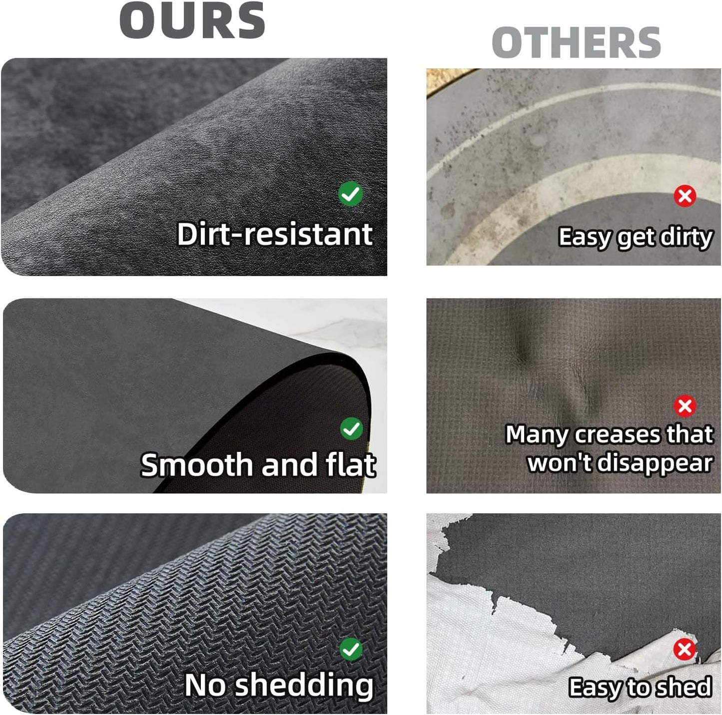 TYUU Bath Mat, Bathroom Rugs Non Slip Washable Thin Absorbent Quick Dry Bath Mat Fits Under Door Bathroom Floor Mat Perfect for Bath, Shower, or Sink 24"x36" Dark Grey