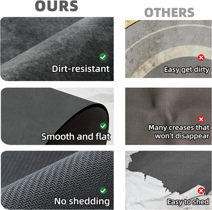 TYUU Bath Mat, Bathroom Rugs Non Slip Washable Thin Absorbent Quick Dry Bath Mat Fits Under Door Bathroom Floor Mat Perfect for Bath, Shower, or Sink 24"x36" Dark Grey