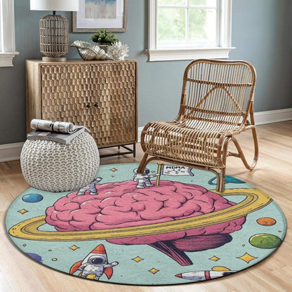 Room Sofa Yoga Soft Round Carpet, Home Decor Non Slip Kitchen Office Circle Rug, Machine Washable Modern Round Area Rug Beach Turtles, 60inch