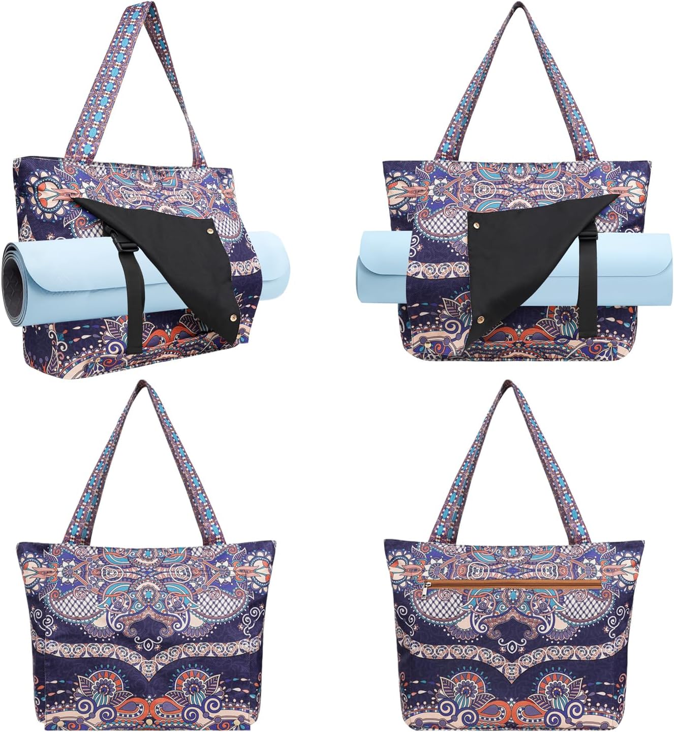 Yoga Mat Bag Yoga Bags and Carriers Fits All Your Stuff Yoga Tote Bag with Zipper Pocket Yoga Mat Carrier Pilates Bag Take in Out Mat Easily