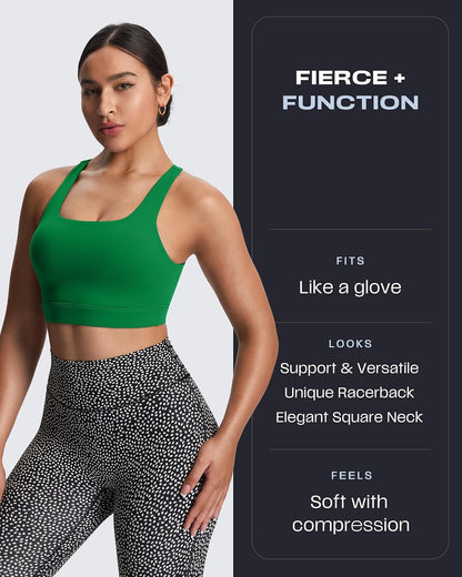 Aoxjox Women's Workout Sports Bras High Impact Fitness Training Gym Khloe Bra Yoga Crop Tank