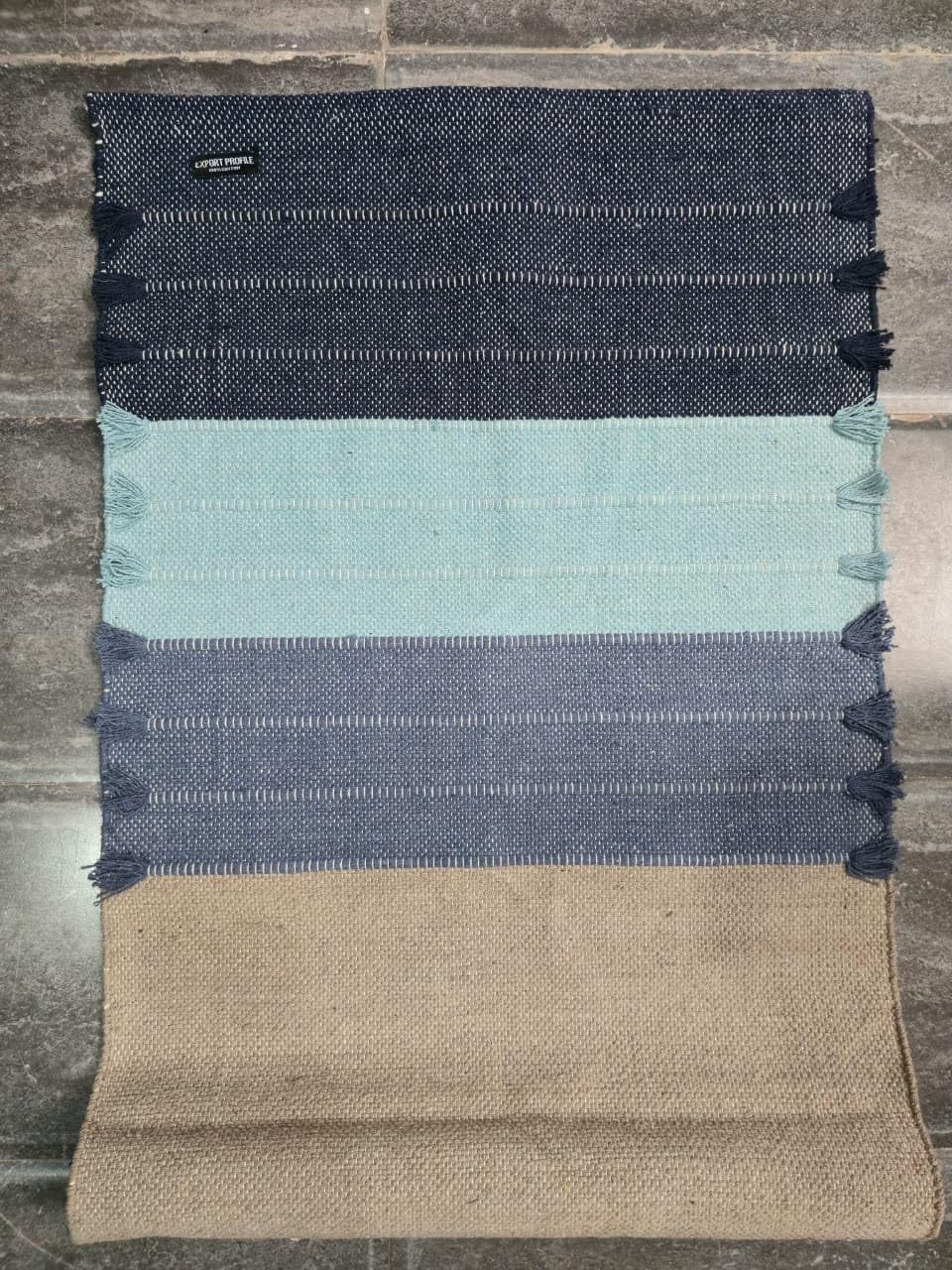 Indian Handmade100 % Organic Anti Skid Multi Colour Cotton Yoga Mat - Eco-Friendly Hand-Woven Rug - Non-Slip & Thick (24”x72”x5mm) for Hot yoga & Everyday Fitness at Home - Comfortable & Foldable Extra-Long Mat