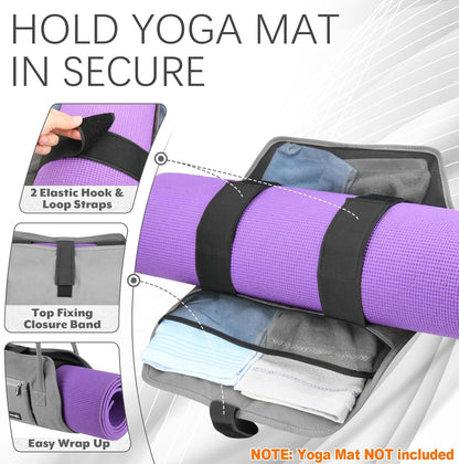Cosmos Exercise Yoga Mat Carrying Shoulder Strap Bag with Internal and Outside Storge Pocket (Yoga Mat is NOT Included)