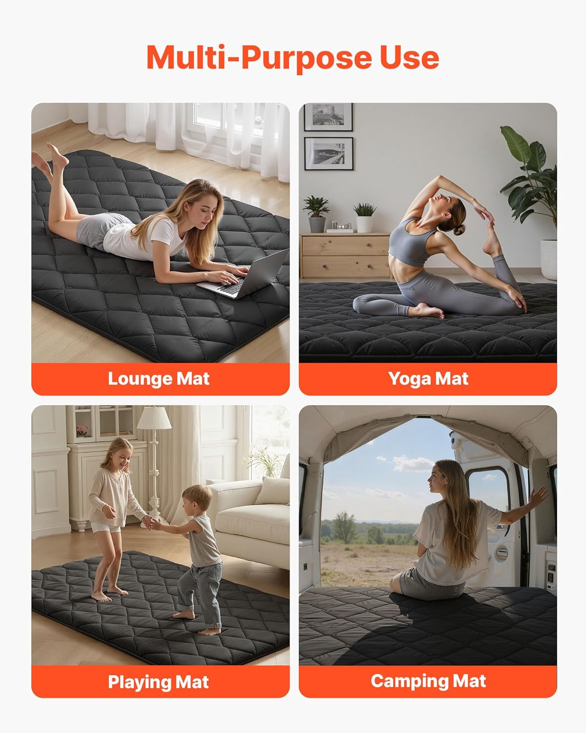 VEVOR Japanese Floor Mattress, Futon Mattress, 100% High Density Comfortable Foam, Foldable Tatami Mat with Storage Bag, Sleeping Pad for Camping Dormitory Yoga