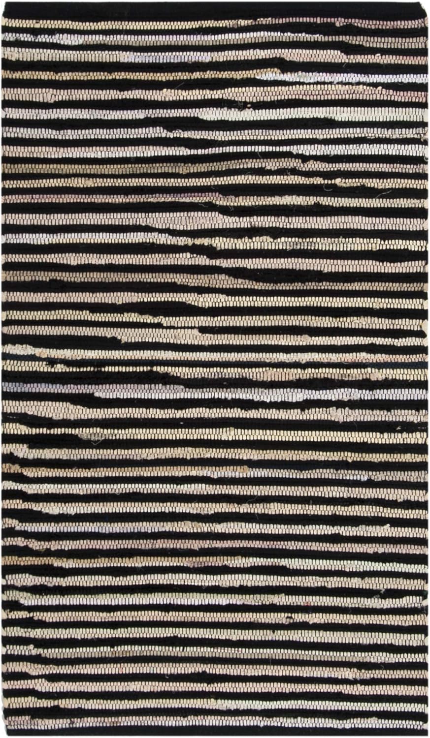 SAFAVIEH Area Rug 3x5 - Rag Rug Collection - Blue & Multi, Handmade Cotton, Boho Stripe Pattern, Ideal for Entryway, Living Room, Bedroom, Dining Space (RAR130B)