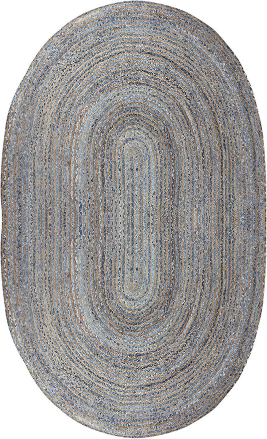 Area Rugs for 2x3 Area Rug Flatweave Kilim Rug Beige Black Design Hand Braided Jute Thick 0.27" Geometric Pattern Sisal Handmade Boho Jute Indoor Outdoor Use Rugs for Bedside, Kitchen, Yoga Mat - Colors A