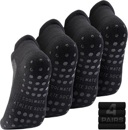 COOLMATE Mens Grip Socks Men Non Slip Size 6-10-13-14, Non Slip Pilates Yoga Socks for Men with Grips, Gifts for Men