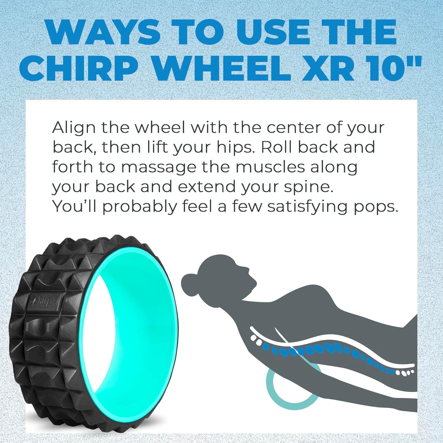 Chirp Wheel XR Knot Kneader - Firm Massage Roller, Shiatsu Thumb Massage, Muscle Release Tool for Knots &Tension Relief | High Density Foam for Physical Therapy & Relaxation, 500lbs Capacity, 6" Mint