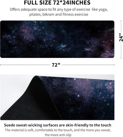 nuveti Printed Travel Yoga Mat-1/16 Inch Thick Non Slip Fitness Workout Mat with Carrying Bag, Foldable Lightweight Suede & Natural Rubber Yoga Mat for Yoga Pilates and Fitness 72" L x 24" W x 1.5mm