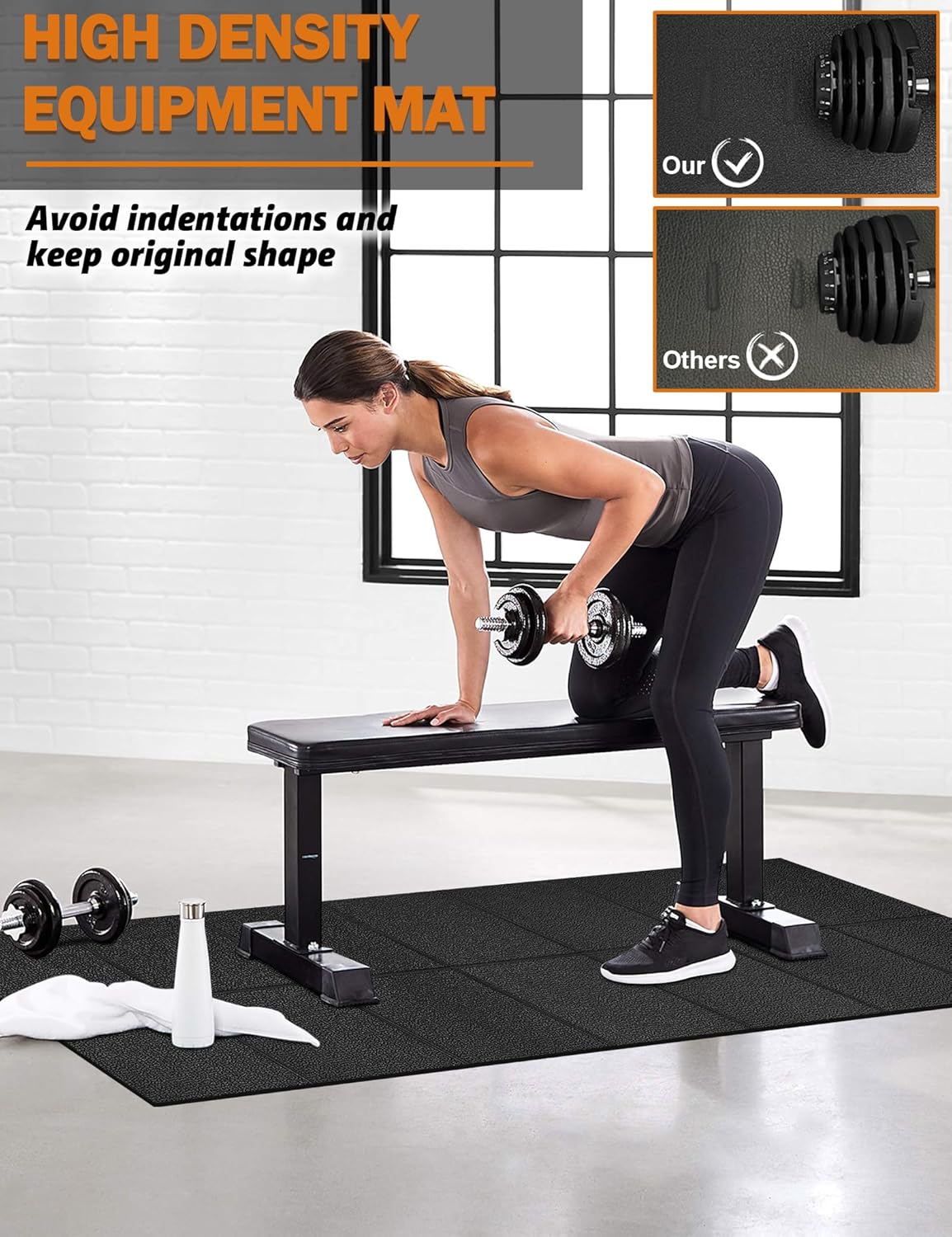 Treadmill Mat,70"x32",6mm Thickness Foldable Exercise Equipment Mat for Carpet Hardwood Floors, Compatible with Walking Pad,Spin Bike,Elliptical Trainer,Rowing Machine