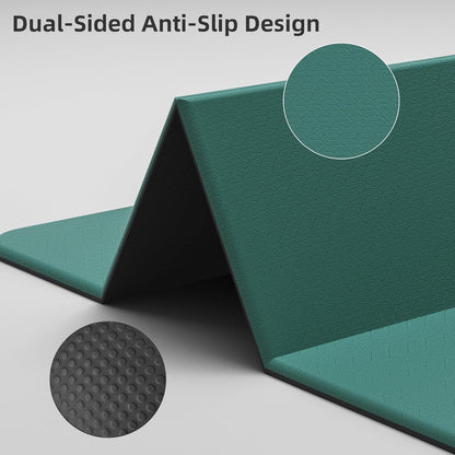 HAHE 7-Fold Design Extra Thick Yoga Mat 72"L x 24"W x 0.47",TPE Fitness Exercise Mats, Non-Slip Foldable Yoga Mat, High Density, Portable for Men & Women, Yoga, Pilates, Home Gym