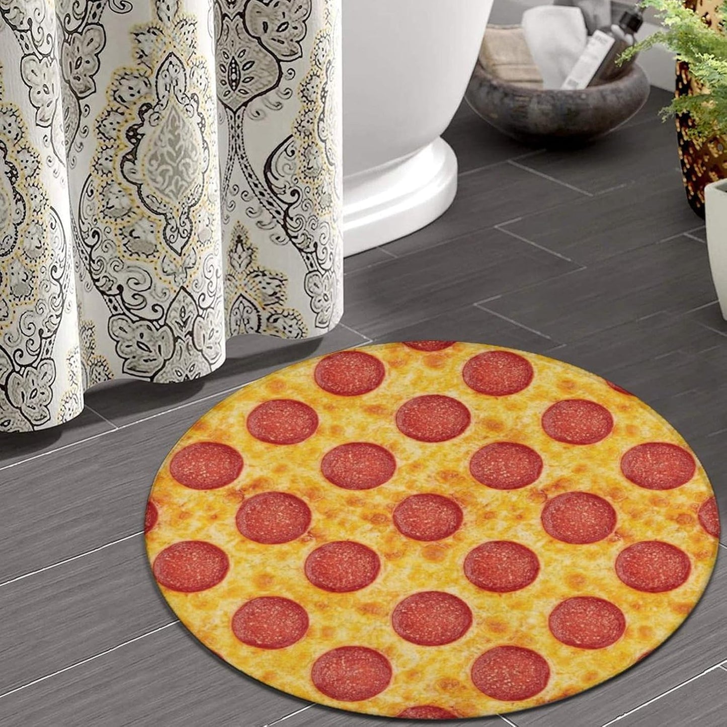 Soft Round Yoga Carpet, Large Home Decor Mat, Non-Slip Machine Washable Kitchen Office Circle Rug Compatible with Cool Norse Viking Vegvisir Runic Compass