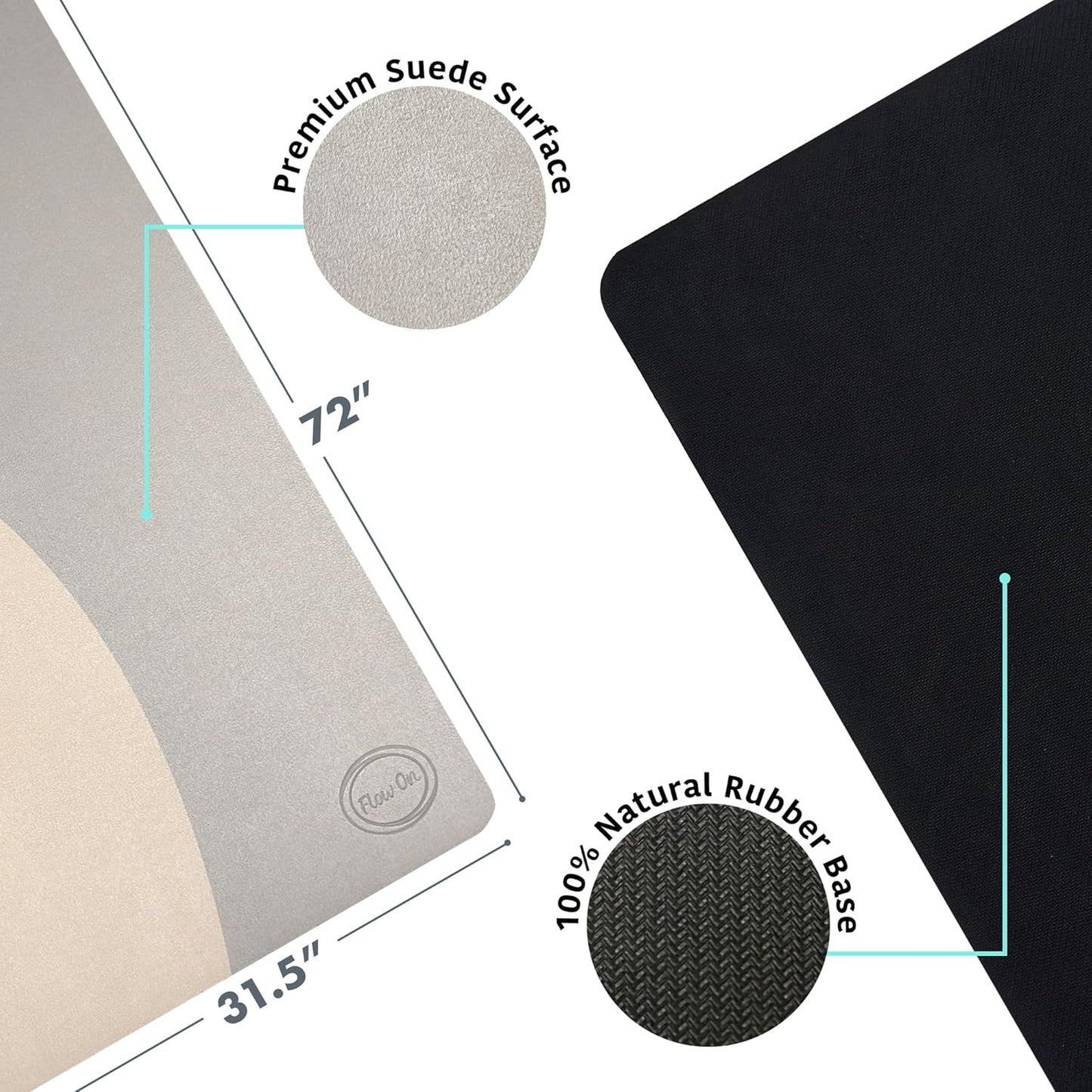 Home Exercise Rug – Luxury 1/2" (10MM) Extra Thick Yoga Mat, Non-Slip Suede & Natural Rubber, Long & Wide for Stretching, Fitness & Decor – 72" x 31.5"