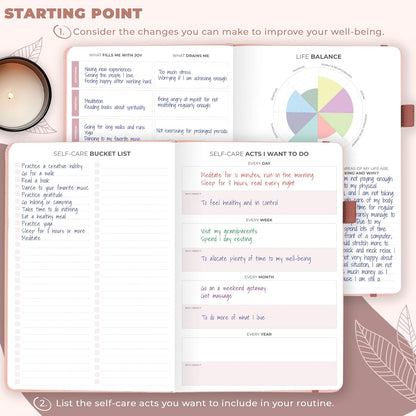 Clever Fox Self-Care Journal – Daily Reflection Notebook – Mental Health & Personal Development Planner, Meditation & Mood Log, A5 (Turquoise)
