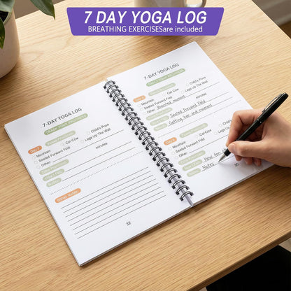 Chair Yoga for Seniors Over 60 Book & Chart – 30-Day Challenge, Gentle Seated Yoga Guide, Chair Yoga for Weight Loss & Flexibility, Senior Chair Exercises for Women & Men，Top Choice for Family Gifts (Purple)