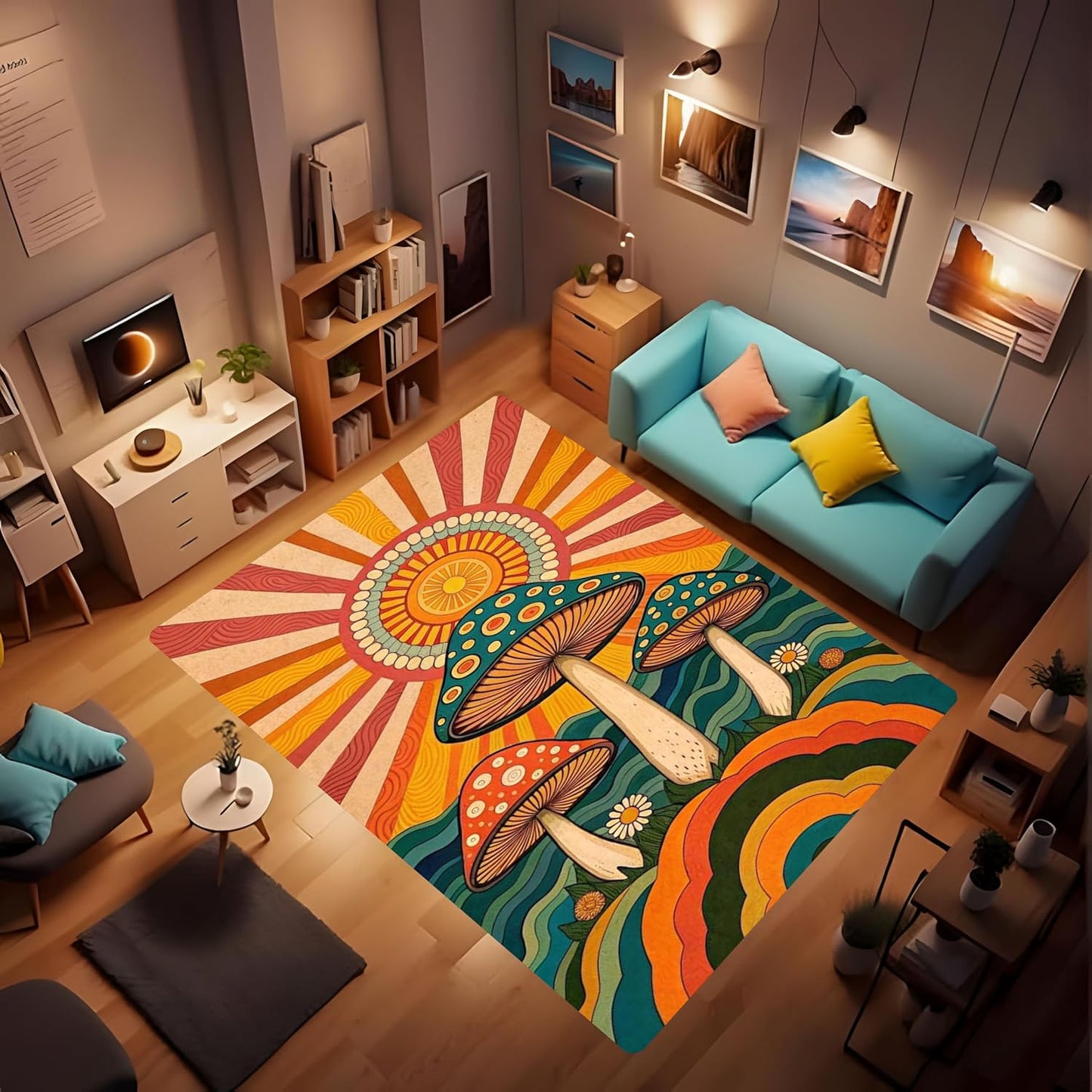 Butterfly Carpet Area Rug - Lovely Butterflies Printed Carpets for Kids Butterfly Theme Living Room Indoor Bedroom Decor Soft Polyester Yoga Mat 2'x3'