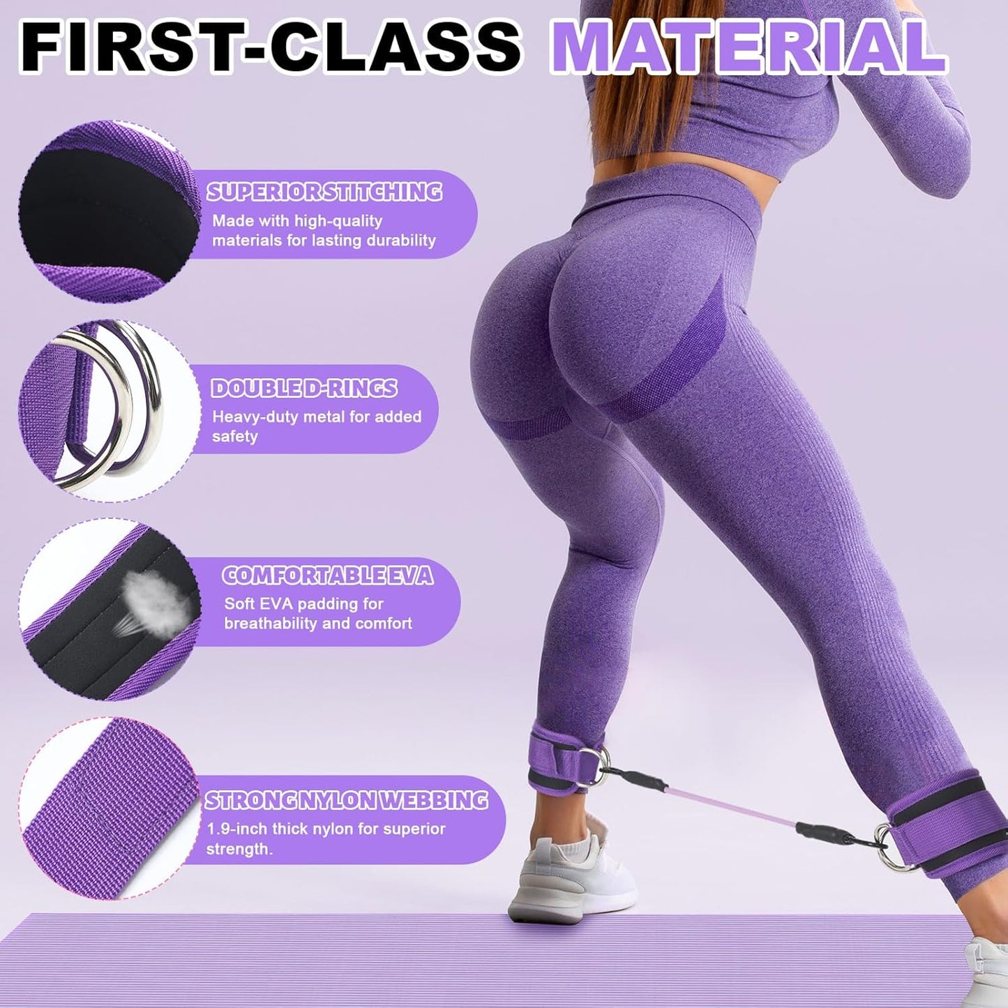 RoundFunny Set of 18 Pilates Ring Essential Kit for Women Pilates Ring and Ball Ankle Resistance Band Yoga Strap Socks Mat Arm Stretcher Latex Tube Gym Back Bag Exercise Equipment for Workout