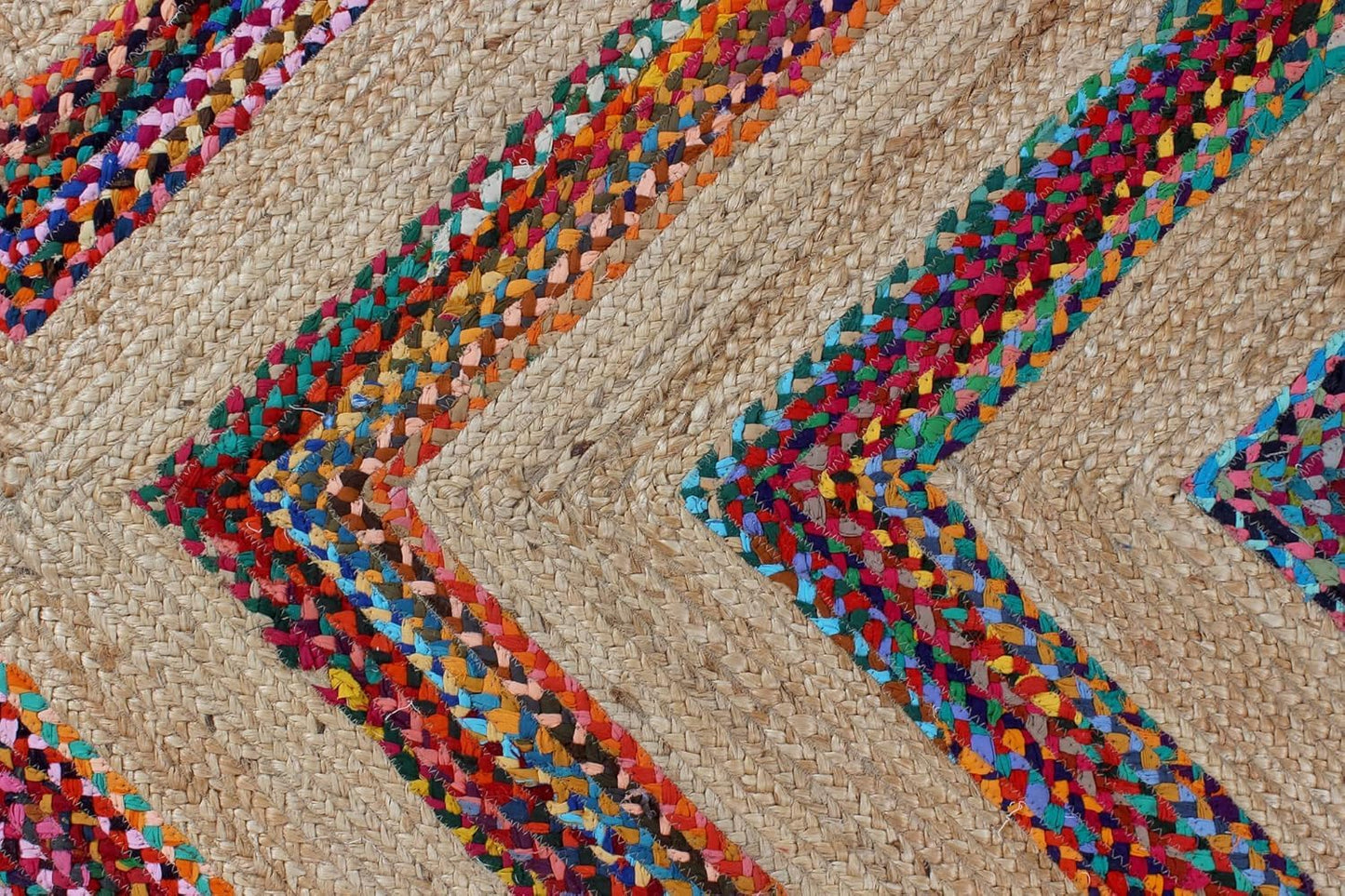 Kilim Rug 3' Round Area Rug Olive Beige White Braided Jute Carpet, Indoor Outdoor Flatweave Rug for Bedroom, Bedside, Kitchen, Beach & Terrace Yoga Mat - Colors B