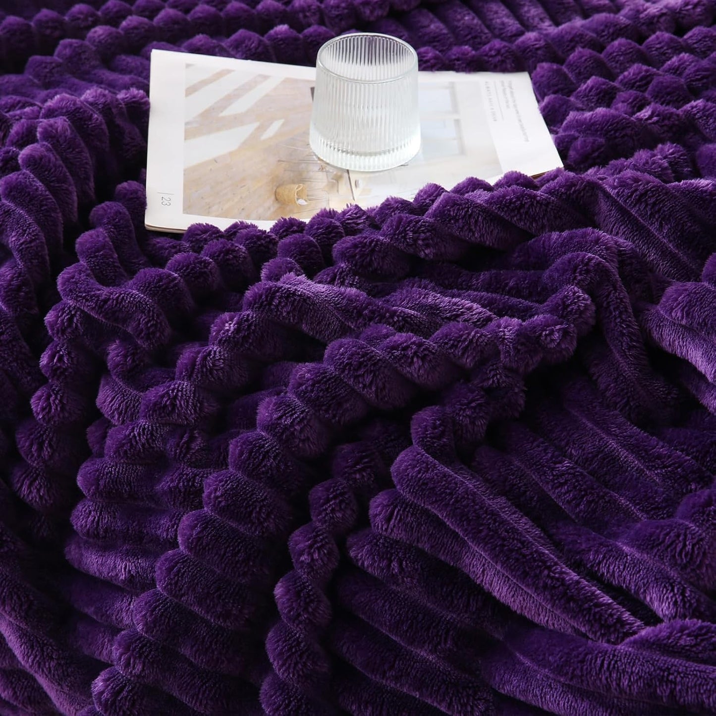 Khaki Throw Blanket for Couch Sofa 50x60 inches Striped Fleece Blankets Room Home Decor Lightweight Plush Soft Cozy Gifts for Women Mom Girls