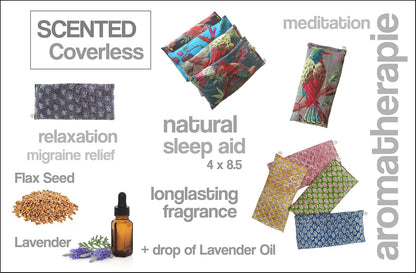 Scented Lavender Eye Pillows Pack of (6) - 4 x 8.5 - Soft & Soothing Cotton - Weighted Naturally Calming Colors - Yoga Massage Sleep Bulk - Teal Green Purple Terracotta Gray Lilac