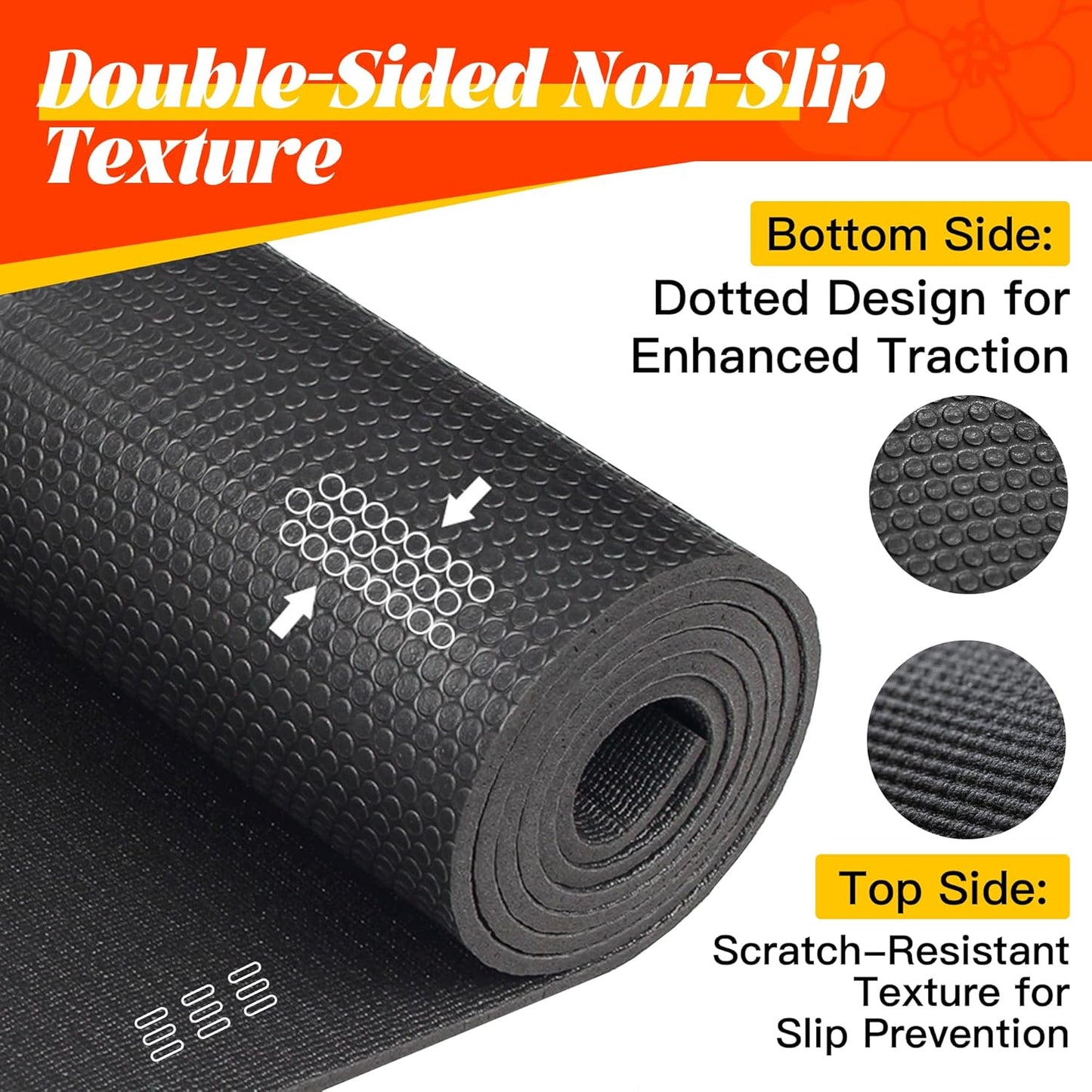 VTORY 7mm Large Workout Mat 7×5 ft – Extra Large Wide Yoga Mat & Pilates Mat Thick, Non-Slip Exercise Mat for Home Gym, Home Workout, HIIT, Strength, Stretching