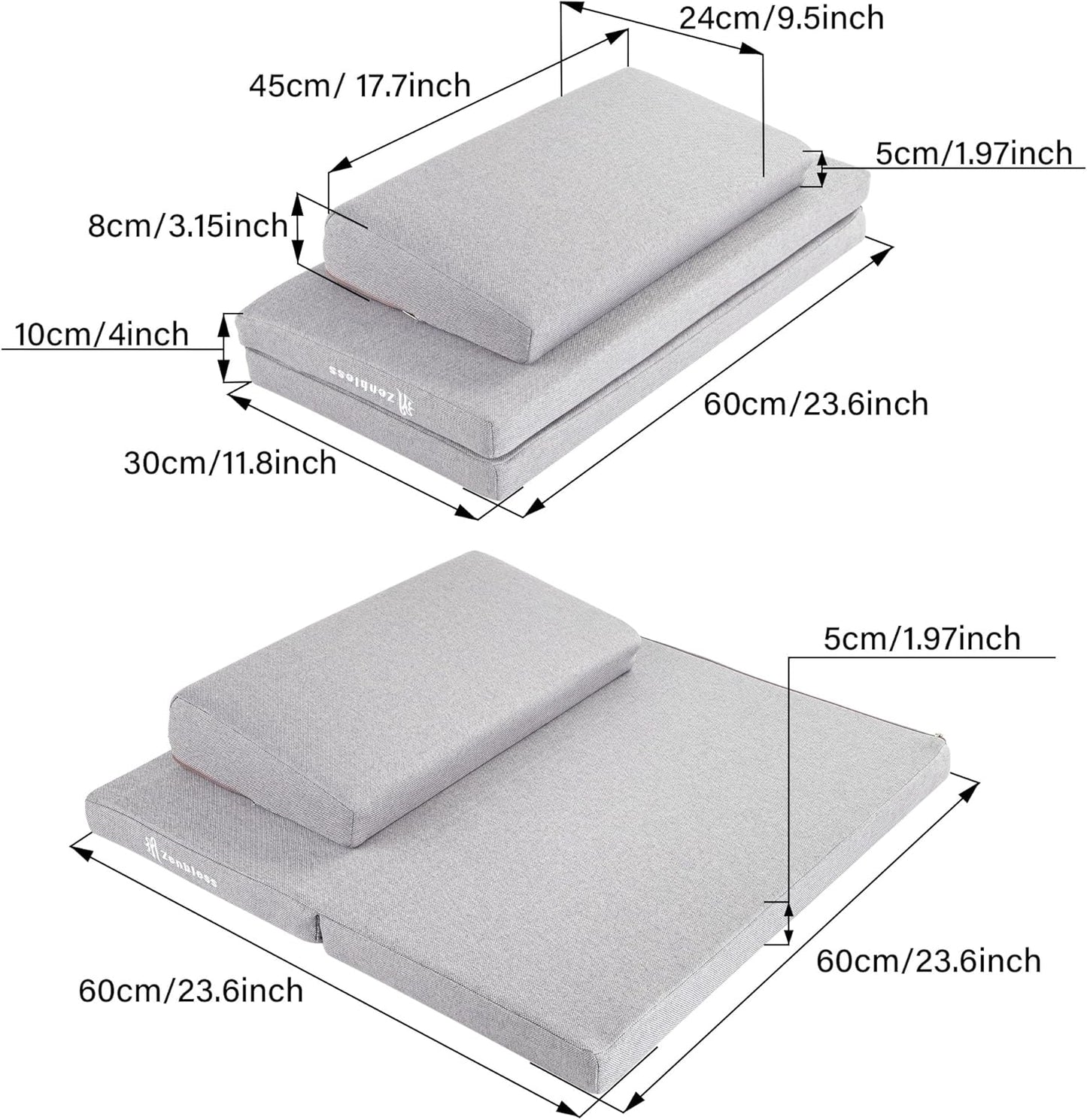 ZenBless Yoga Meditation Cushion Set,Large Square Meditation Floor Pillow, Meditation Mat and Pillow Set for Sitting on Floor,Zafu and Zabuton Accessories(31.5")