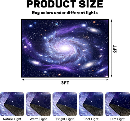 5'x7' Galaxy Rug Bedroom Living Room Gaming Area Rugs Nebula Throw Rugs Yoga Floor Mat Carpet,63"x83"