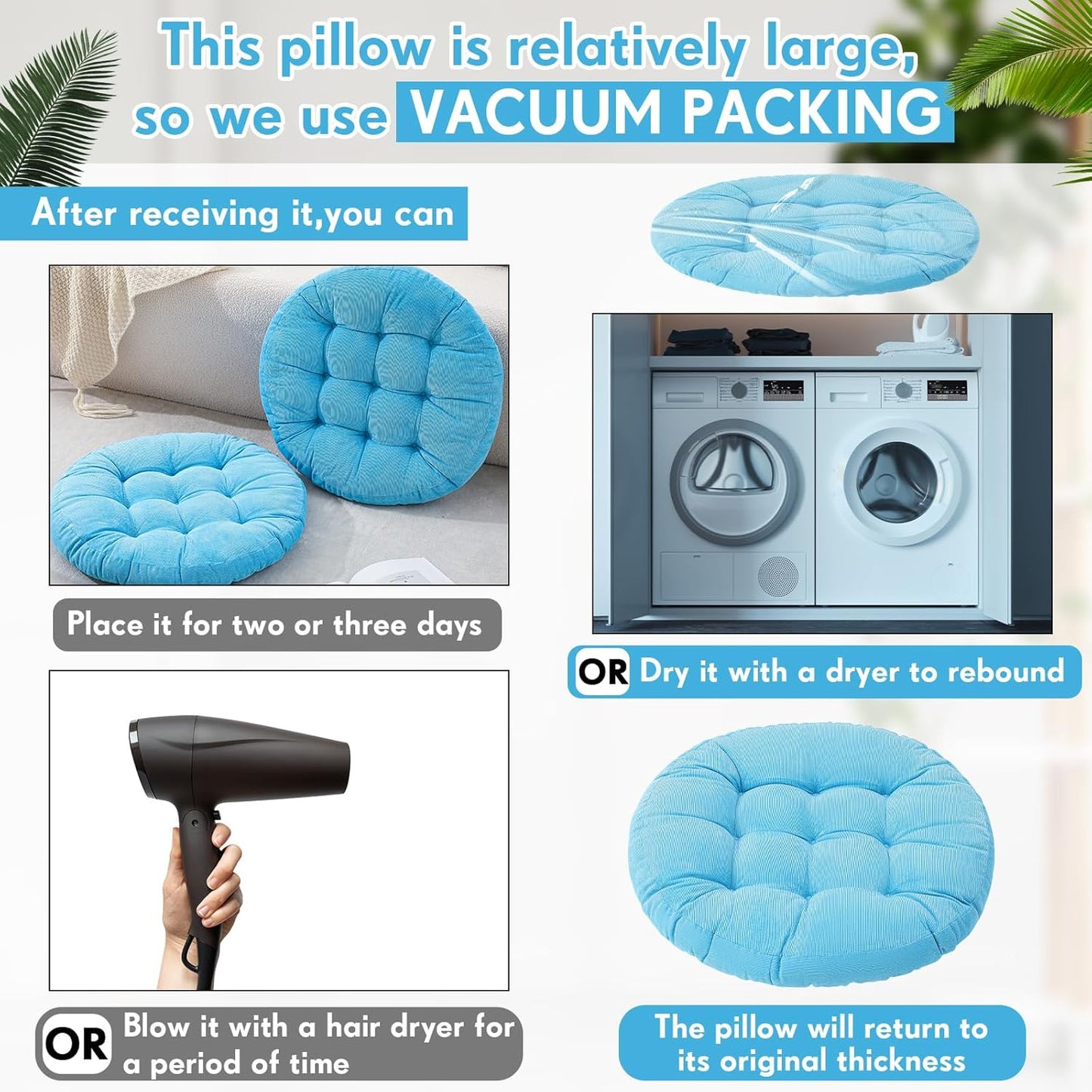 Jerify Floor Pillow Cushions Large Round Square Large Meditation Floor Pillow for Classroom Adult Meditation Picnic Party Seating Learning Daycare School(Square,Mixed Colors,4 Pcs)
