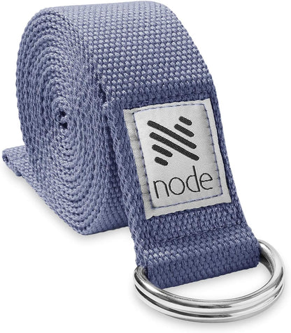 7-1/2' Yoga Strap for Stretching, Woven Cotton Blend Yoga Strap with Adjustable D-Ring Buckle for Exercise, Therapy and Fitness