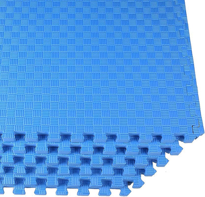 BalanceFrom Puzzle Exercise Mat 1" Thick, EVA Interlocking Foam Floor Tiles for Home Gym, Mat for Home Workout Equipment, Floor Padding for Kids, Black, 24 in x 24 in x 1 in, 24 Sq Ft - 6 Tiles