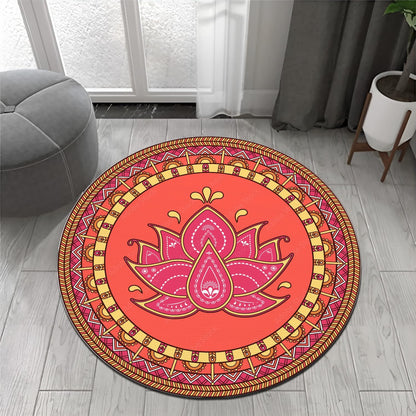 Chakra Round Area Rug, Non-Slip Meditation & Yoga Carpet for Living Room, Meditation Round Area Rugs, Modern Circular Bedroom Rug 57