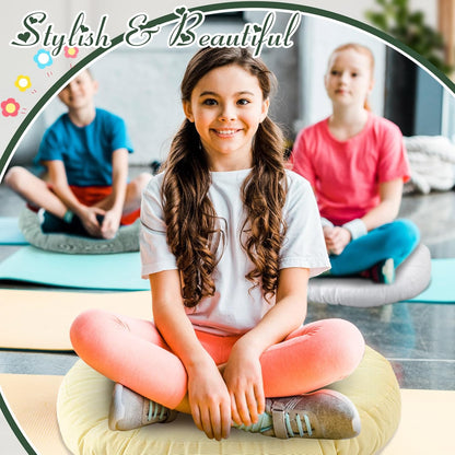 Jerify Floor Pillow Cushions Large Round Square Large Meditation Floor Pillow for Classroom Adult Meditation Picnic Party Seating Learning Daycare School(Square,Mixed Colors,4 Pcs)