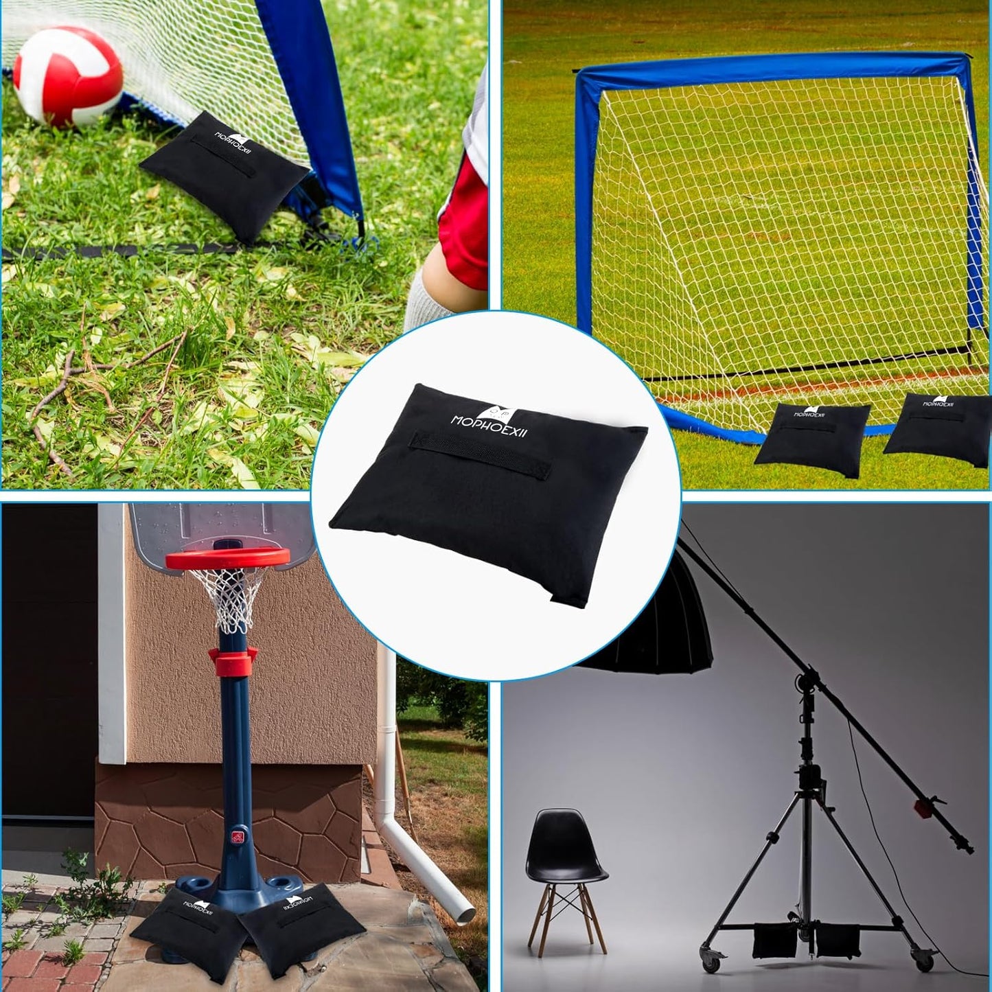 Sports Net Sandbags,All Sport Sandbags for Baseball Nets, Soccer Goals, Golf Nets, Football Nets, Hockey Nets,Weighted Anchor Bags