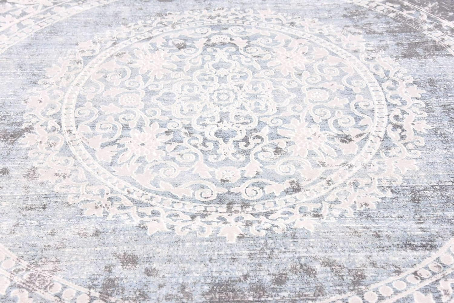 Unique Loom New Classical Collection Area Rug - Olwen (4'Round, Purple/ Gray)