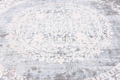 Unique Loom New Classical Collection Area Rug - Olwen (4'Round, Purple/ Gray)