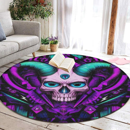 Home Decor Non Slip Kitchen Office Circle Rug, Machine Washable Modern Round Area Rug, Room Sofa Yoga Soft Round Carpet Purple Galaxy Trippy Space Astronaut Art, 36inch