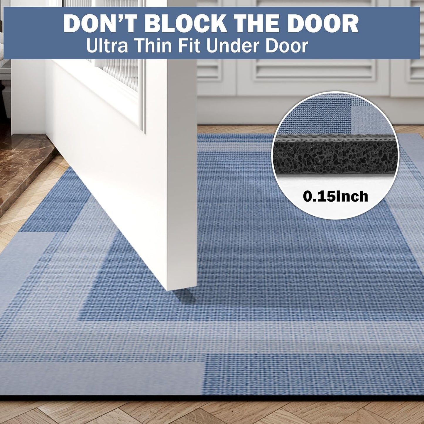 YDKGL Non Slip Long Bath Mat Bathroom Runner, Rubber Backing Ultra Thin Bathroom Rugs Fit Under Door Quick Dry Super Absorbent Washable Bath Rug Shower Mat for Bathtub Sink Floor, Dark Gray 17"x47"